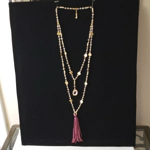 Rare, Vintage Elegant Natural Agate Druzy Geode Slice with suede tassel …